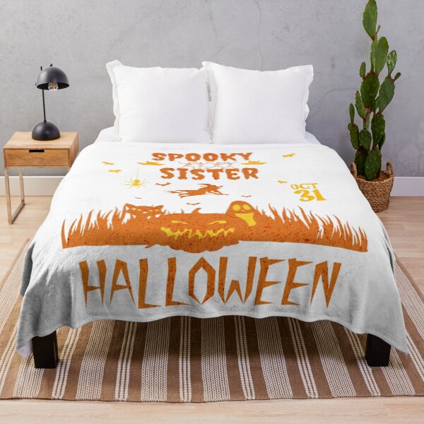 Item preview, Spooky Sister Halloween – Cute Pumpkin Ghost Halloween Design designed and sold by MOCH- ART.