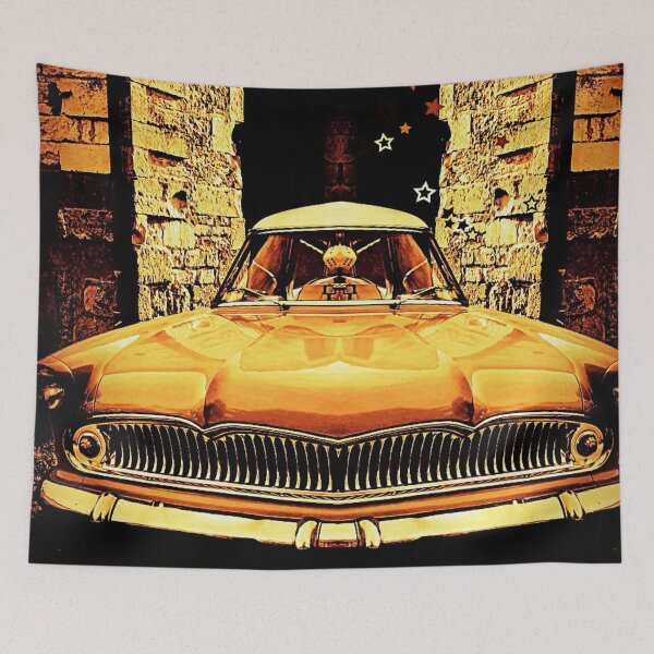 Item preview, Starlight Passage – Retro Car in a Magical Archway designed and sold by Catfcreations.