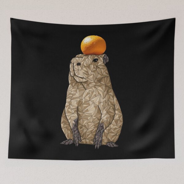 Item preview, capibara w orange , geometric designed and sold by DennisKeith9.