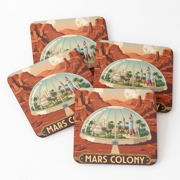 Item preview, Visit Mars Retro Futuristic Poster designed and sold by NordenPosters.