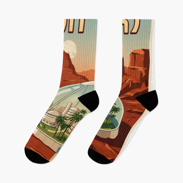 Aperçu de l'œuvre Visit Mars Retro Futuristic Poster créée et vendue par NordenPosters.