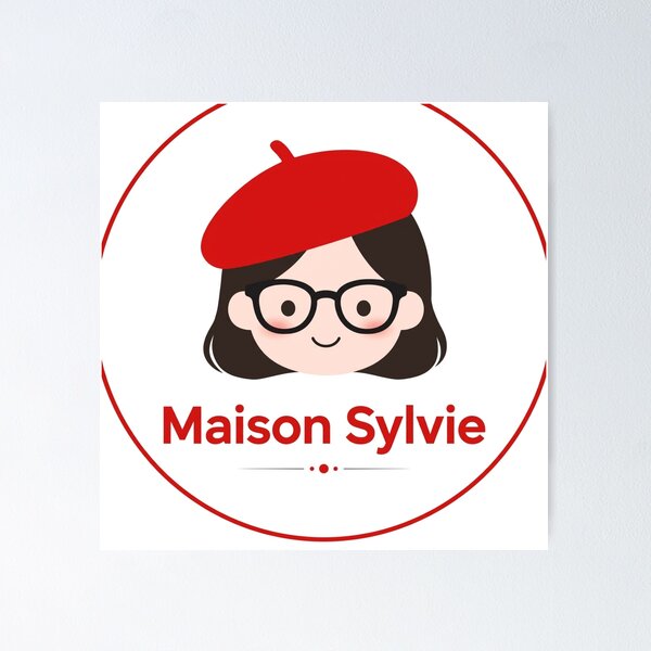 Item preview, Maison Sylvie Logo - Red Beret Girl Art Pop Brand Design designed and sold by MAISON SYLVIE.