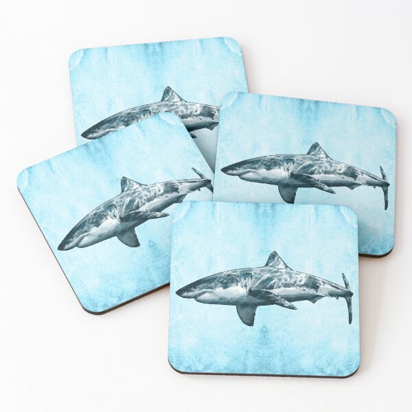 Item preview, Great White Shark in Blue High Contrast Etched designed and sold by Ghoul Enterprises.