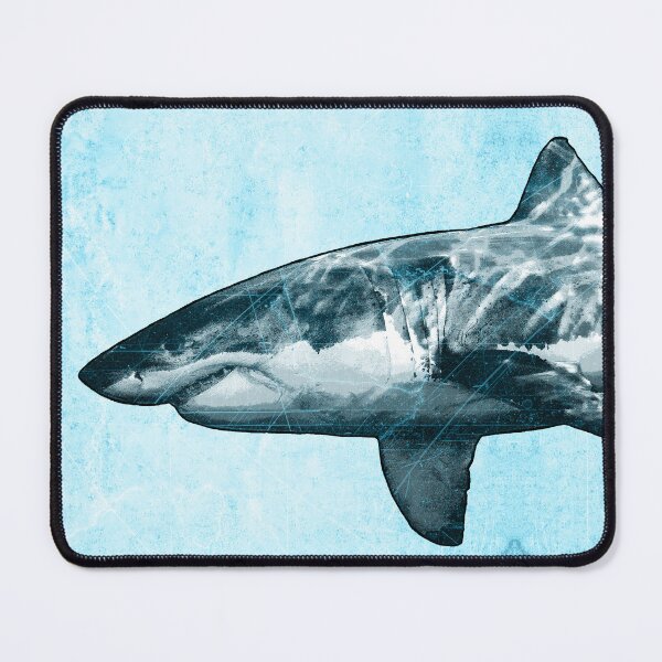 Item preview, Great White Shark in Blue High Contrast Etched designed and sold by Ghoul Enterprises.