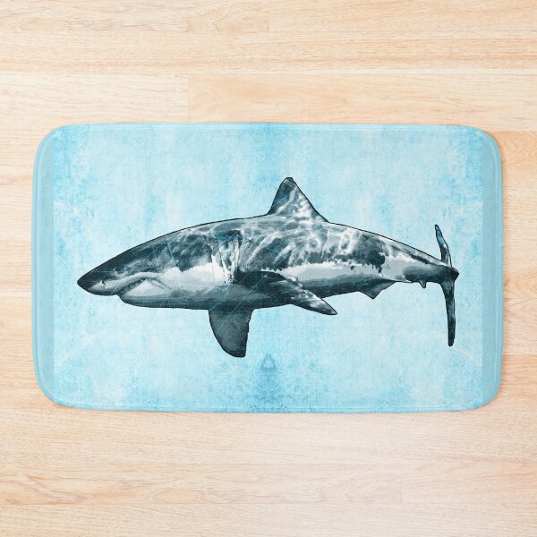 Item preview, Great White Shark in Blue High Contrast Etched designed and sold by Ghoul Enterprises.