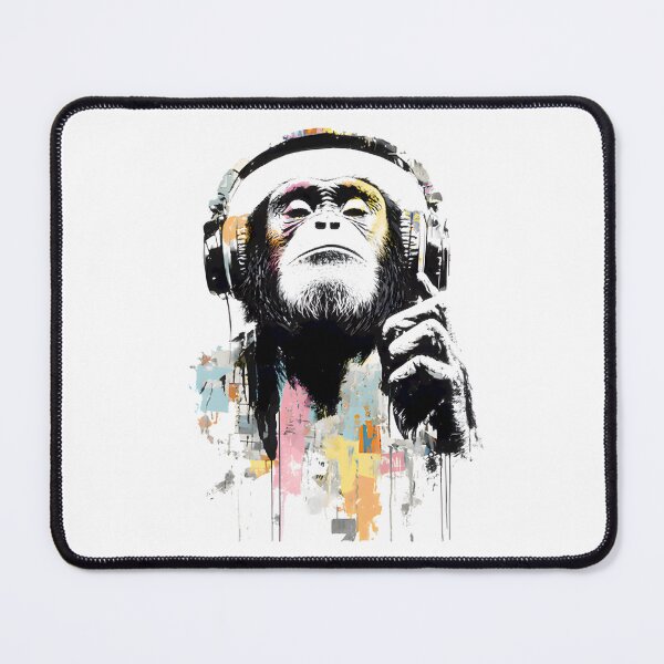 Item preview, Monkey Dj Headphones Abstract Art ⭐⭐⭐⭐⭐ designed and sold by PotatoCutie.