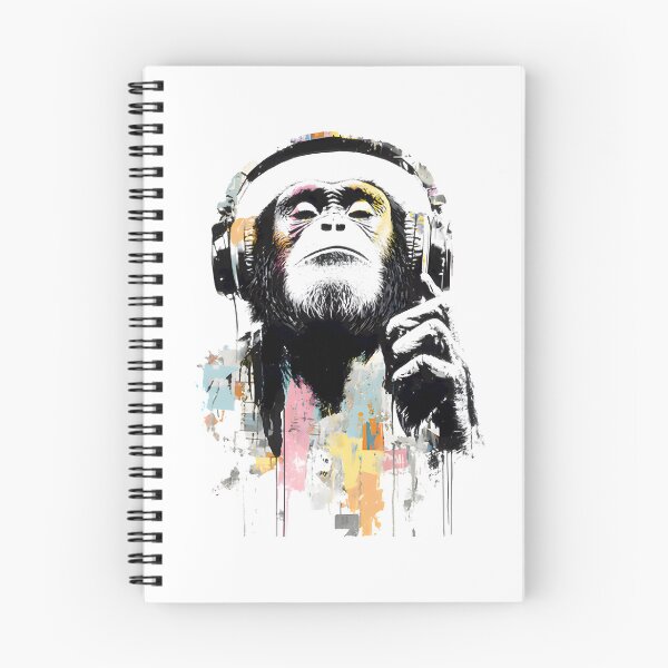 Item preview, Monkey Dj Headphones Abstract Art ⭐⭐⭐⭐⭐ designed and sold by PotatoCutie.