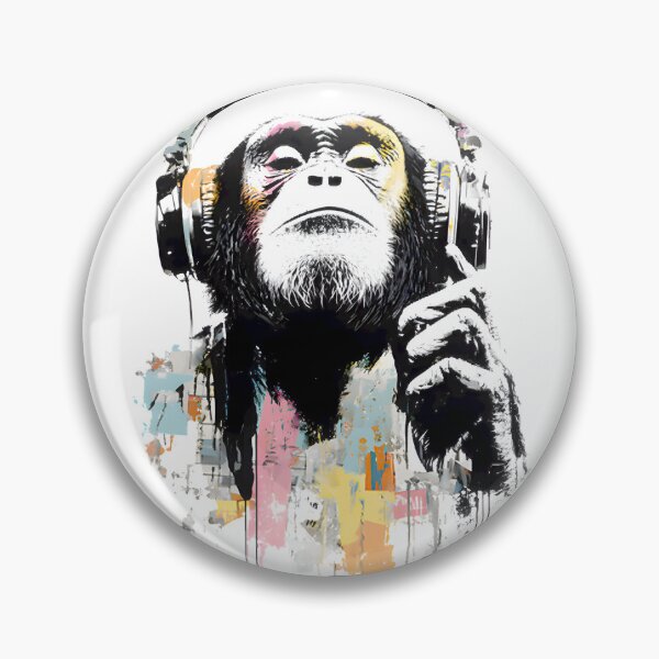 Item preview, Monkey Dj Headphones Abstract Art ⭐⭐⭐⭐⭐ designed and sold by PotatoCutie.