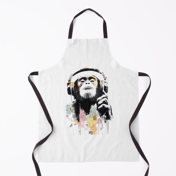 Item preview, Monkey Dj Headphones Abstract Art ⭐⭐⭐⭐⭐ designed and sold by PotatoCutie.