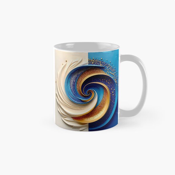 Item preview, Swirling Dual Toned Mandala in White and Blue designed and sold by Vicky Brago-Mitchell®.