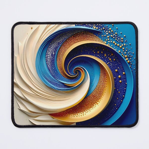 Item preview, Swirling Dual Toned Mandala in White and Blue designed and sold by Vicky Brago-Mitchell®.