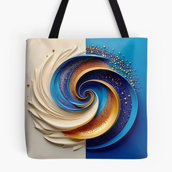 Item preview, Swirling Dual Toned Mandala in White and Blue designed and sold by Vicky Brago-Mitchell®.
