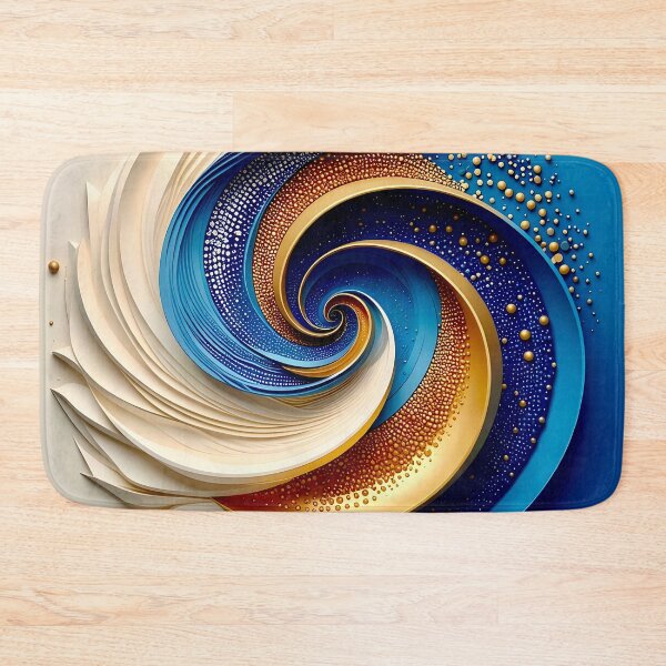 Item preview, Swirling Dual Toned Mandala in White and Blue designed and sold by Vicky Brago-Mitchell®.