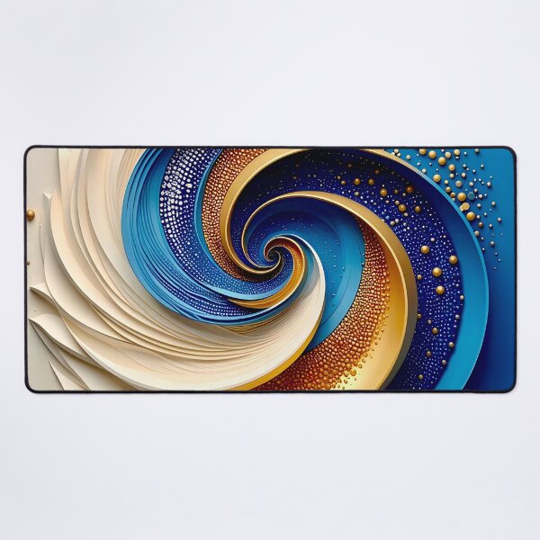Item preview, Swirling Dual Toned Mandala in White and Blue designed and sold by Vicky Brago-Mitchell®.