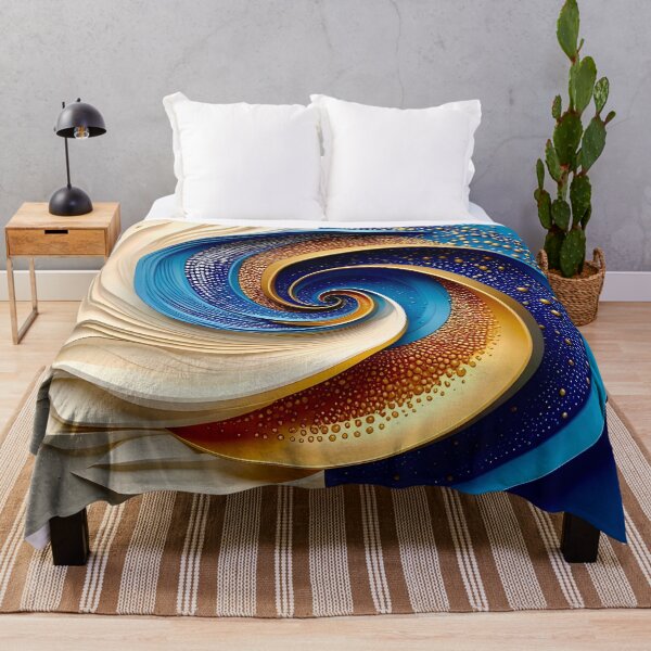 Item preview, Swirling Dual Toned Mandala in White and Blue designed and sold by Vicky Brago-Mitchell®.