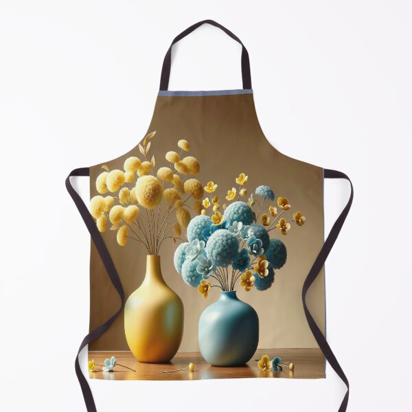 Item preview, Yellow and Blue Floral Vases Still Life designed and sold by NarjaShop.