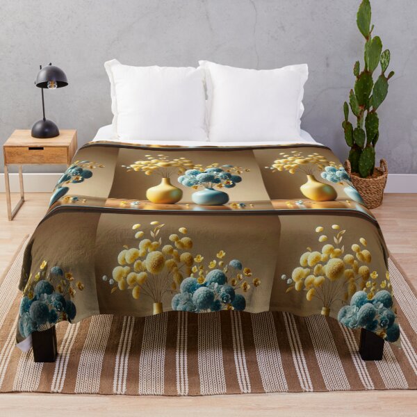 Item preview, Yellow and Blue Floral Vases Still Life designed and sold by NarjaShop.
