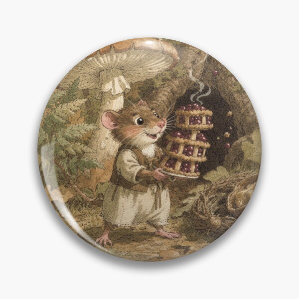 Item preview, Shrew Folk Carrying a Wobbling Stack of Berry Pies Storybook Art designed and sold by PictorialWhimsy.