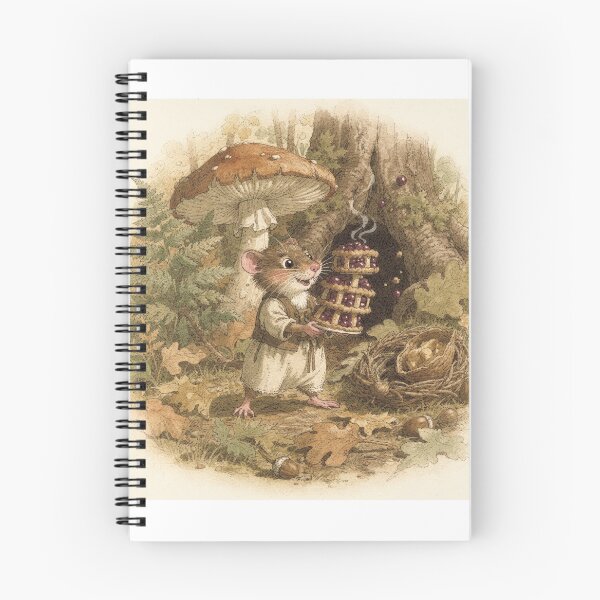 Item preview, Shrew Folk Carrying a Wobbling Stack of Berry Pies Storybook Art designed and sold by PictorialWhimsy.