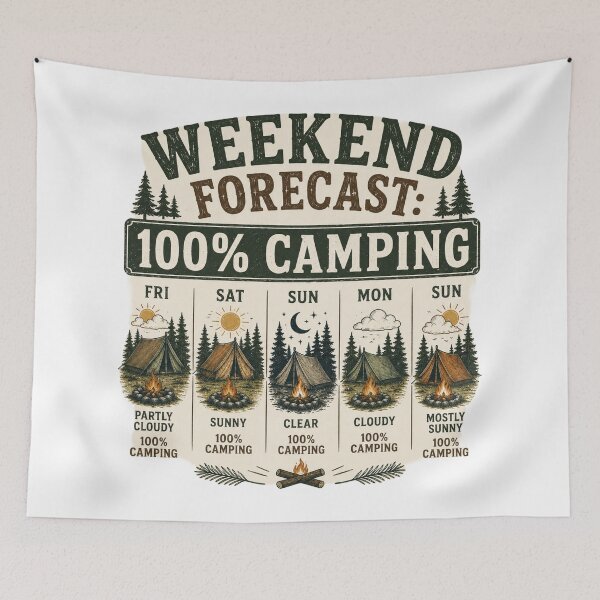 Item preview, Weekend Camping Forecast designed and sold by Side Quest Co..