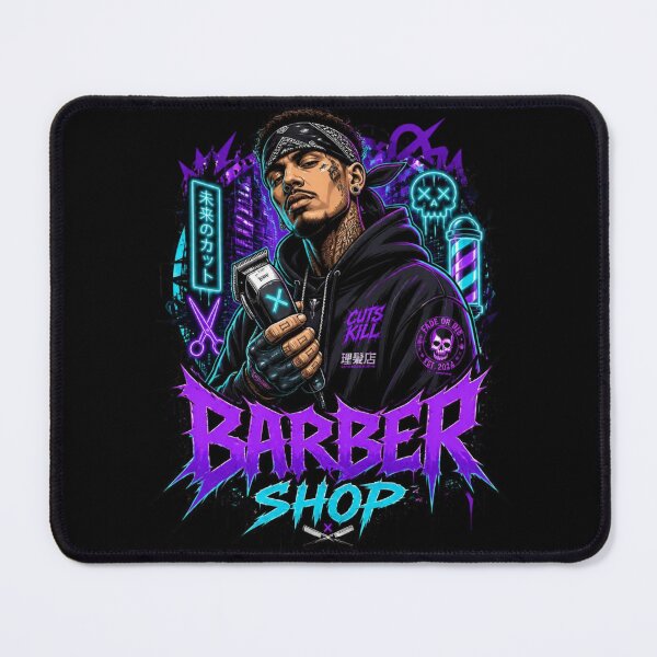 Item preview, Cyberpunk Anime Barber Shop Neon Streetwear Art designed and sold by Barber MD Culture.