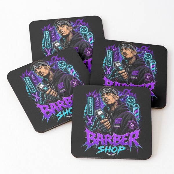 Item preview, Cyberpunk Anime Barber Shop Neon Streetwear Art designed and sold by Barber MD Culture.