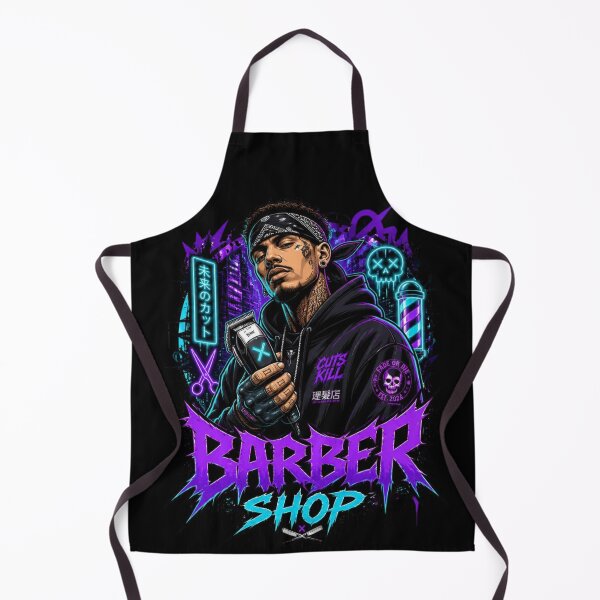 Item preview, Cyberpunk Anime Barber Shop Neon Streetwear Art designed and sold by Barber MD Culture.