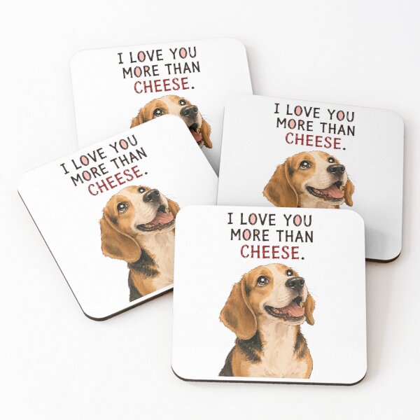 Item preview, I Love You More Than Cheese Sarcastic Beagle Art designed and sold by SarcasmAndSpite.
