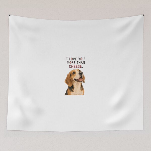 Item preview, I Love You More Than Cheese Sarcastic Beagle Art designed and sold by SarcasmAndSpite.