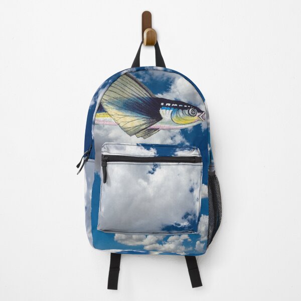 Item preview, Whimsical Flying Fish in Blue Sky Surreal Collage Art designed and sold by SiliconValleyUS.
