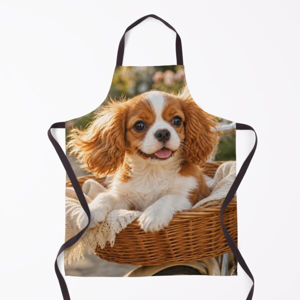 Item preview, Cavalier King Charles Spaniel Puppy on a Bicycle designed and sold by Wild Bloom Paws.