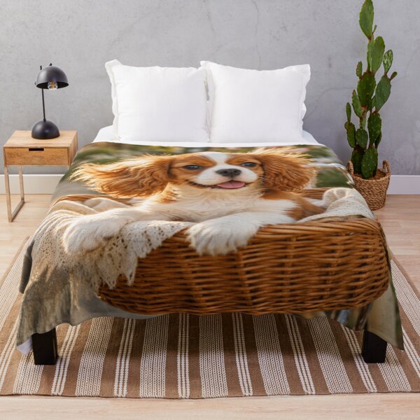 Item preview, Cavalier King Charles Spaniel Puppy on a Bicycle  designed and sold by Wild Bloom Paws.