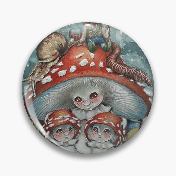 Item preview, Mother Fly Agaric Mushroom Family – Whimsical Winter Woodland Christmas Art designed and sold by SaskiaFranken.