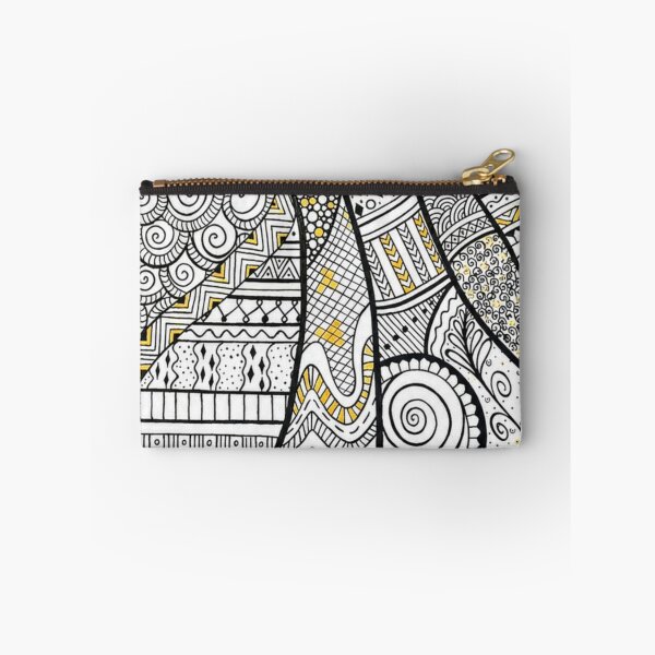 Item preview, Structured Chaos – Black, White and Gold Doodle Art designed and sold by Ceylo Art.