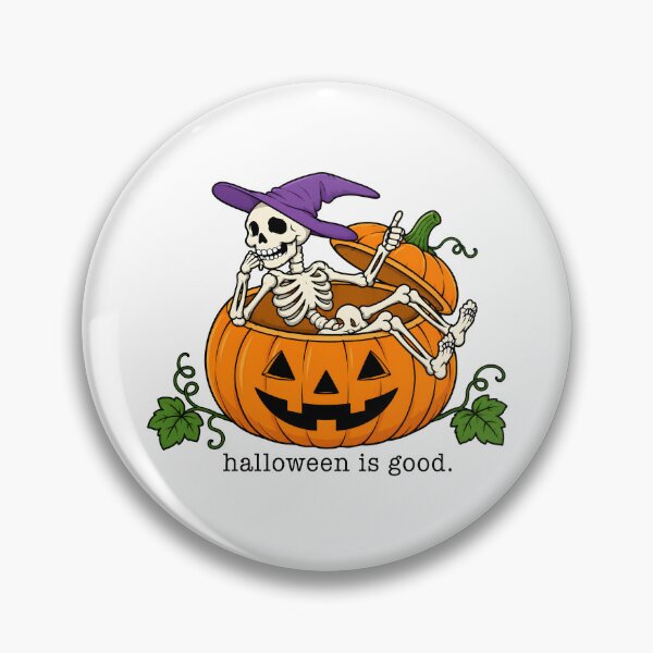 Item preview, Halloween Is Good Skeleton Sitting Pumpkin designed and sold by JamesDriggers.