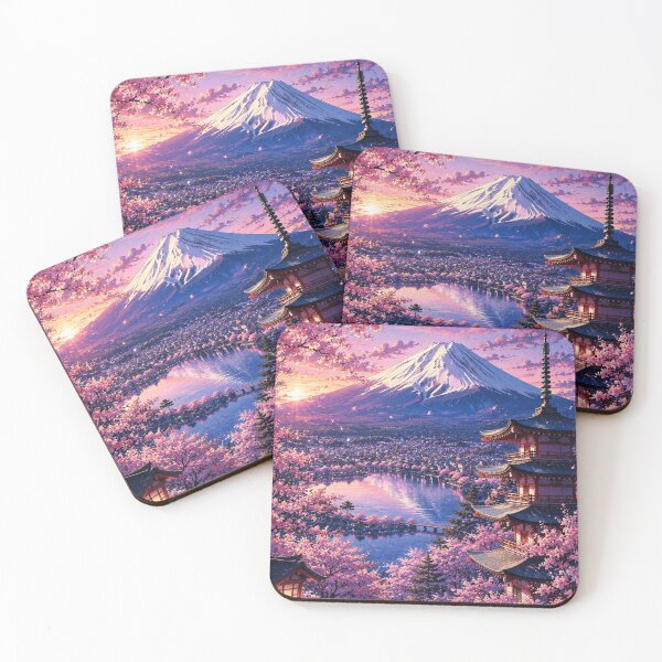 Item preview, Mount Fuji Sakura Japan - Japanese Pagoda and Cherry Blossom Landscape designed and sold by CzipipitoStudio.
