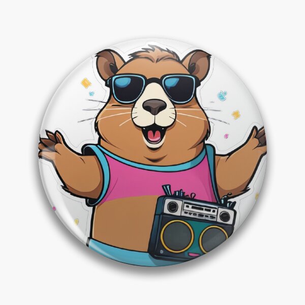 Item preview, Cool Capybara DJ with Sunglasses Retro Music Cartoon designed and sold by designerbhai009.