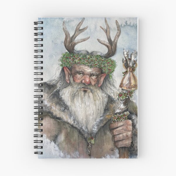 Item preview, The Holly King – Yule Winter Solstice Watercolor Illustration designed and sold by SaskiaFranken.