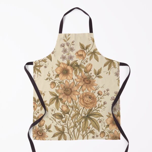 Item preview, Victorian Botanical Engraving Pattern – Amber Floral Art Print – Cottagecore Botanical Design – Antique Passionflower Art – Vintage Cream Floral designed and sold by @SHINTOSARTSTORE.