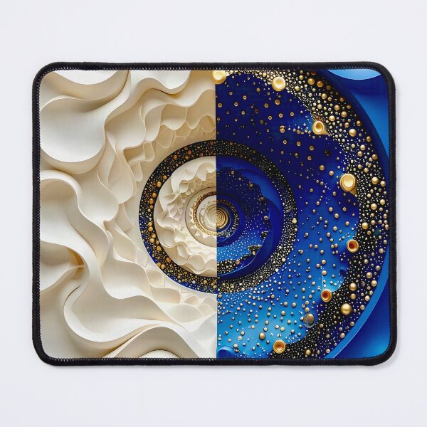 Item preview, Intricate Circular Patterns in White and Blue designed and sold by Vicky Brago-Mitchell®.