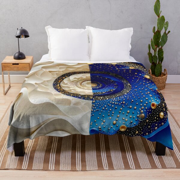 Item preview, Intricate Circular Patterns in White and Blue designed and sold by Vicky Brago-Mitchell®.