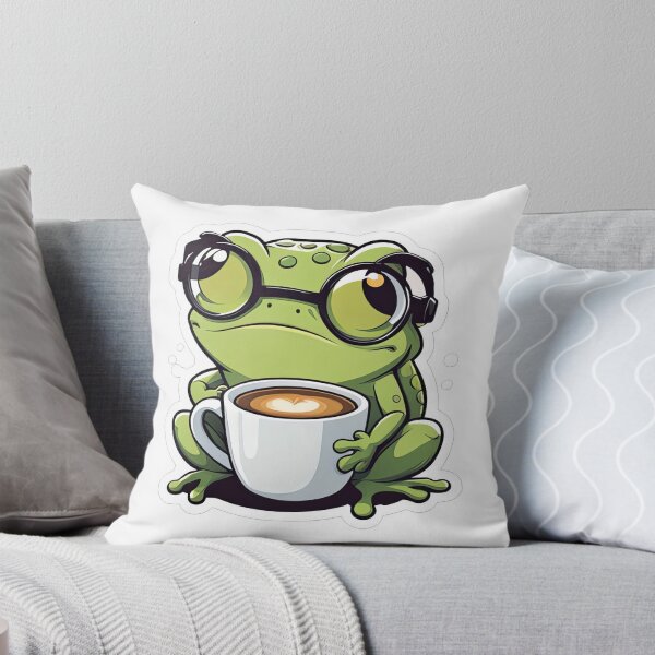 Item preview, Cute Green Frog Cartoon Sticker – Funny Kawaii Frog designed and sold by designerbhai009.