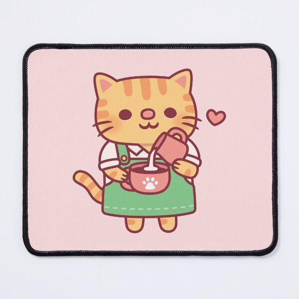 Item preview, Cute Ginger Cat Barista Making Coffee Latte Art designed and sold by rustydoodle.