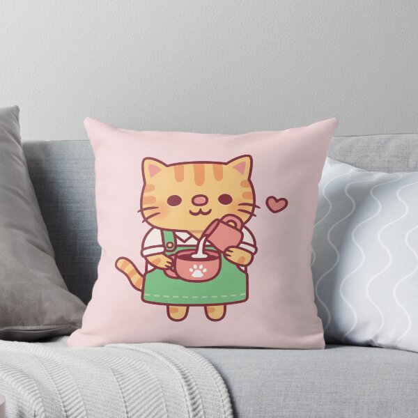 Item preview, Cute Ginger Cat Barista Making Coffee Latte Art designed and sold by rustydoodle.