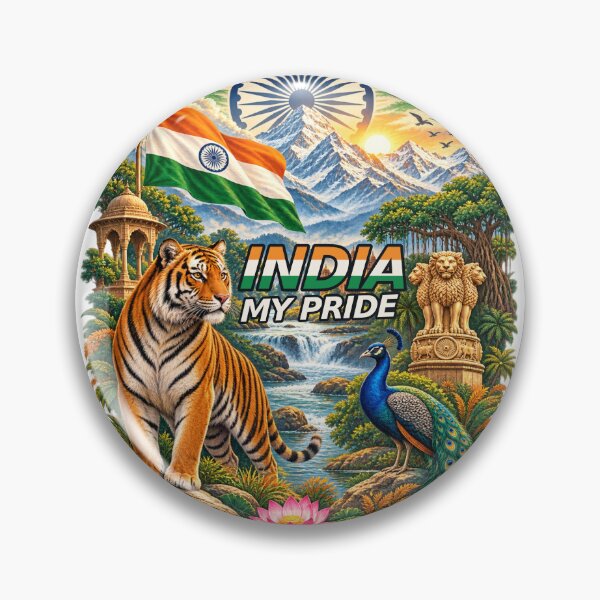 Item preview, India My Pride – Indian Culture & National Symbols Patriotic Art designed and sold by ArtsyExplorer.