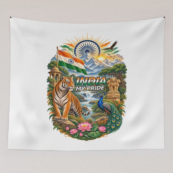 Item preview, India My Pride – Indian Culture & National Symbols Patriotic Art designed and sold by ArtsyExplorer.