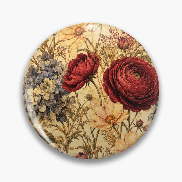 Item preview, Vintage Crimson Botanical Pattern – Red Ranunculus Floral Print – Victorian Botanical Art – Dark Floral Pattern Gift – Antique Flower Design designed and sold by @SHINTOSARTSTORE.