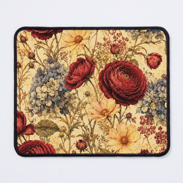 Item preview, Vintage Crimson Botanical Pattern – Red Ranunculus Floral Print – Victorian Botanical Art – Dark Floral Pattern Gift – Antique Flower Design designed and sold by @SHINTOSARTSTORE.