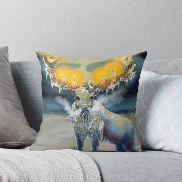 Item preview, Yule Deer with Eight Candles – Magical Winter Solstice Christmas Illustration designed and sold by SaskiaFranken.