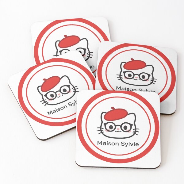 Item preview, Maison Sylvie Logo - Red Beret Cat with Glasses Circle Brand designed and sold by MAISON SYLVIE.